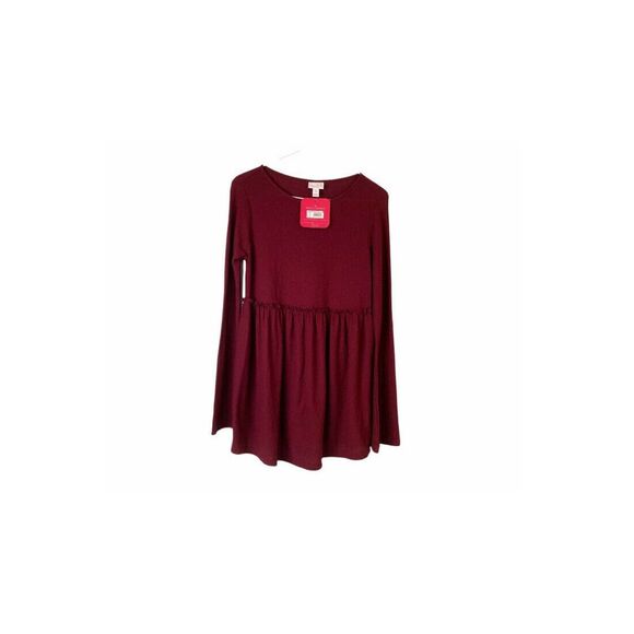 NWT! Isabel Maternity Long Sleeve Maroon Burgundy XS Shirt - Picture 1 of 5